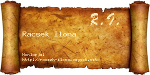 Racsek Ilona névjegykártya